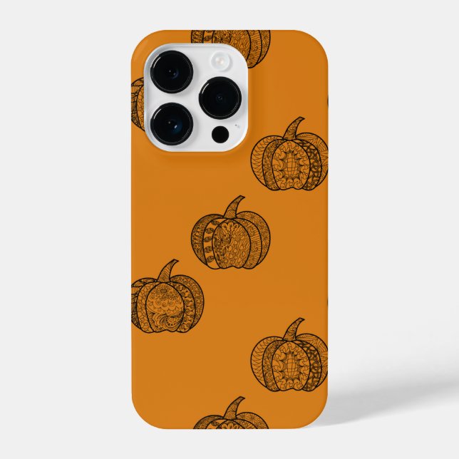Halloween doodles boho mandala pumpkins Autumn iPhone Case (Back)