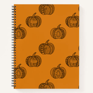 Halloween doodles boho mandala pumpkins Autumn Notebook