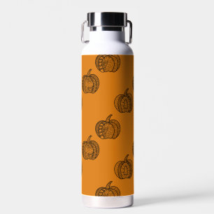 Halloween doodles boho mandala pumpkins Autumn Water Bottle