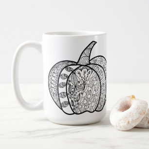 Halloween doodles boho zentangles pumpkins Autumn Coffee Mug