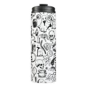 Halloween Doodles Collection, Vintage Style. Thermal Tumbler