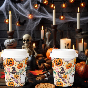 Halloween Doodles Paper Cups