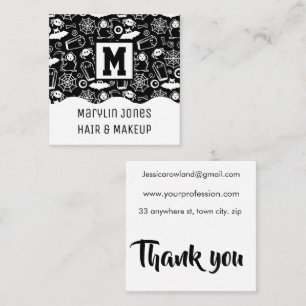 HALLOWEEN DOODLES PATTERNS SQUARE BUSINESS CARD
