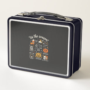 Halloween Doodles Tis the Season Witch Design Metal Lunch Box