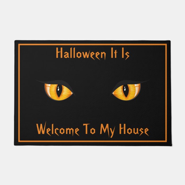 Halloween Door Mat-Cat Eyes Doormat (Front)
