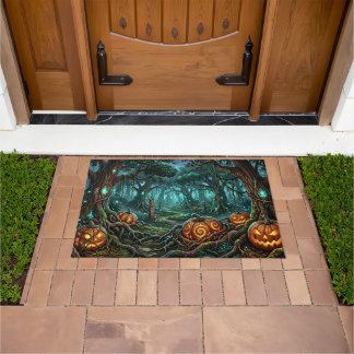 Halloween Doormat Pumpkin Forest