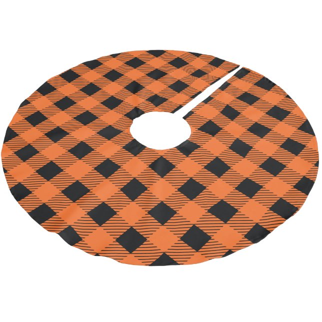Halloween Dots Brushed Polyester Tree Skirt (Angled)
