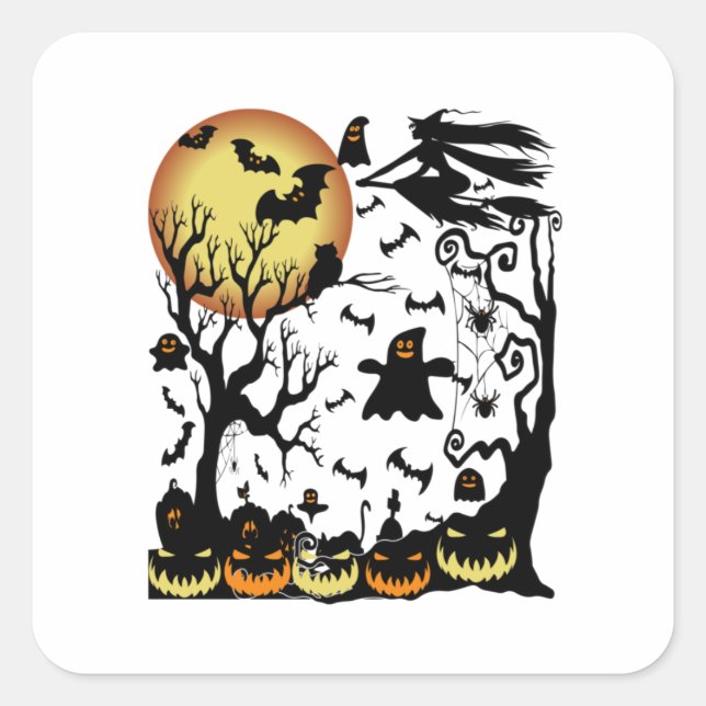 Halloween Double Double Toil And Trouble Square Sticker (Front)
