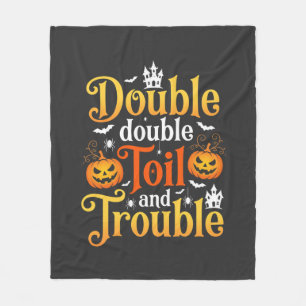 Halloween Double Double Toil and Trouble Witch Fleece Blanket