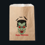 Halloween, Dracula, Bats, Birthday Party, Custom, Favour Bag<br><div class="desc">Big green Dracula mask with scary red eyes,  bright blood red lips and sharp fangs.</div>