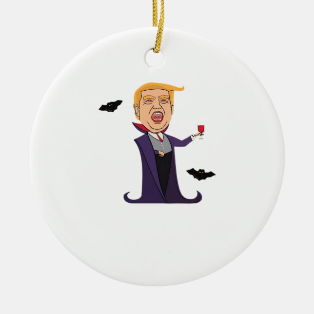 Halloween Dracula  Funny Ceramic Ornament (Front)