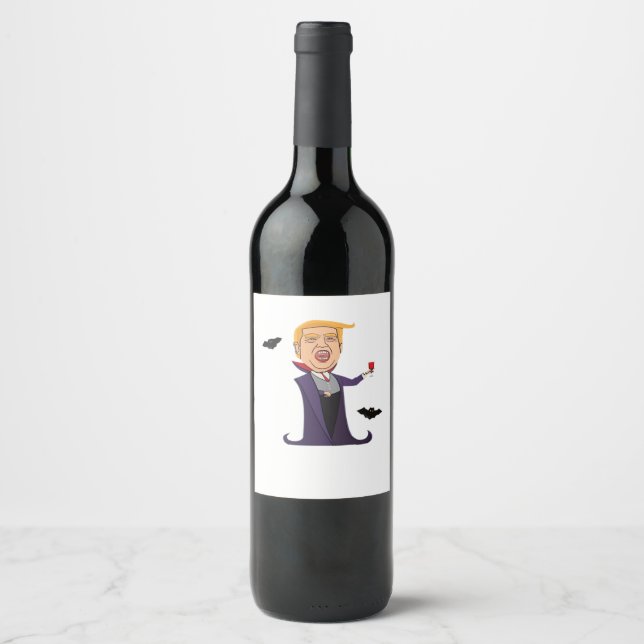 Halloween Dracula  Funny Wine Label (Front)