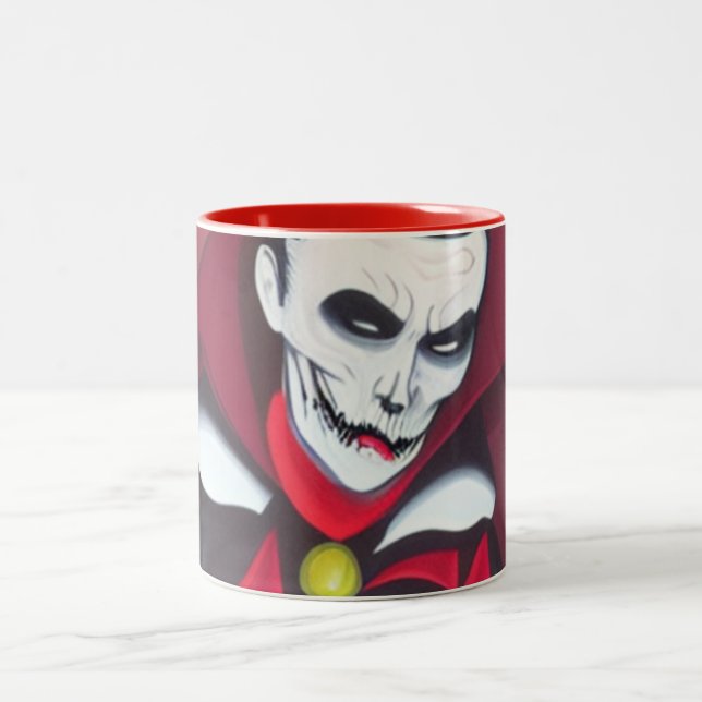 Halloween Dracula Two-Tone Coffee Mug (Center)