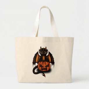 Halloween Dragon Large Tote Bag