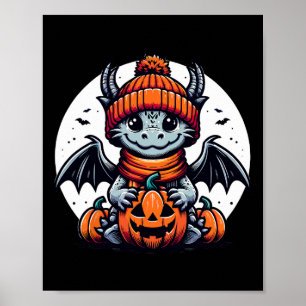Halloween Dragon Pumpkin Poster
