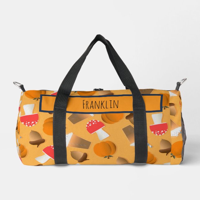Halloween Drawing I Custom Name  Duffle Bag (Front)