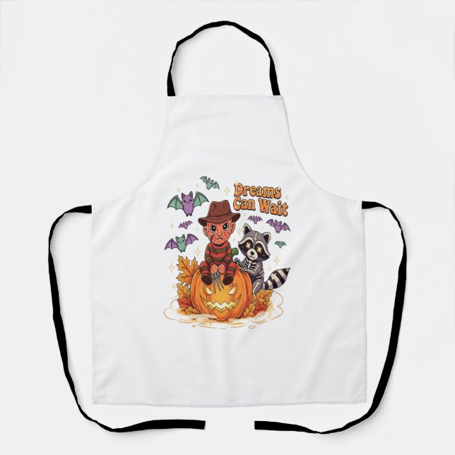halloween Dreams Can Wait Horror Monster Apron (Front)