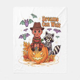 halloween Dreams Can Wait Horror Monster Fleece Blanket