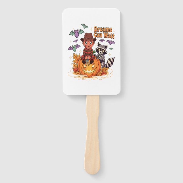 halloween Dreams Can Wait Horror Monster Hand Fan (Front)