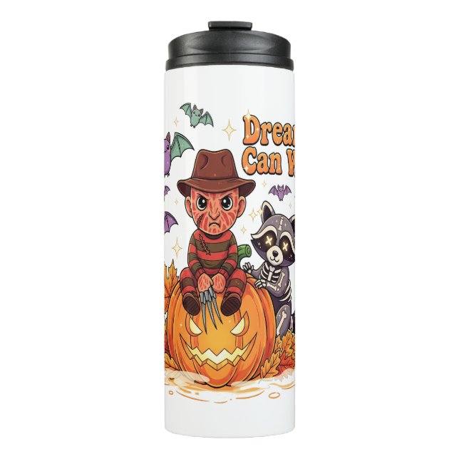 halloween Dreams Can Wait Horror Monster Thermal Tumbler (Front)