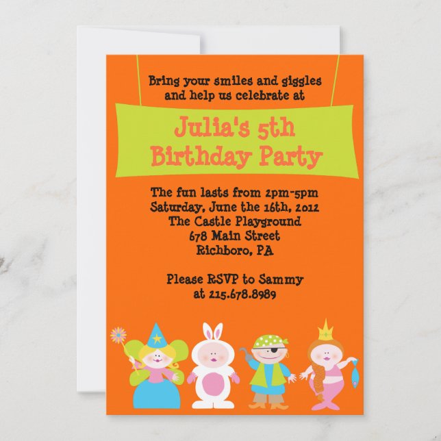 HALLOWEEN Dress Up Costume Party Birthday Invite (Front)