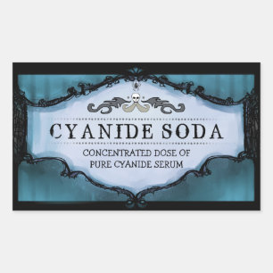 Halloween Drink or Treat Labels Large - Scary Blue