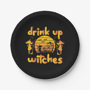 Halloween Drink Up Witches Birthday Paper Plate