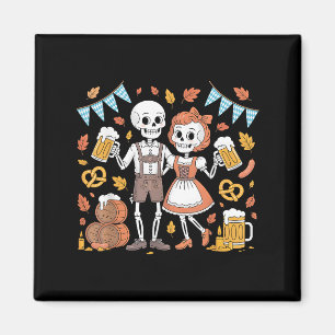 Halloween Drinking Skeletons Costume Funny Tee Magnet