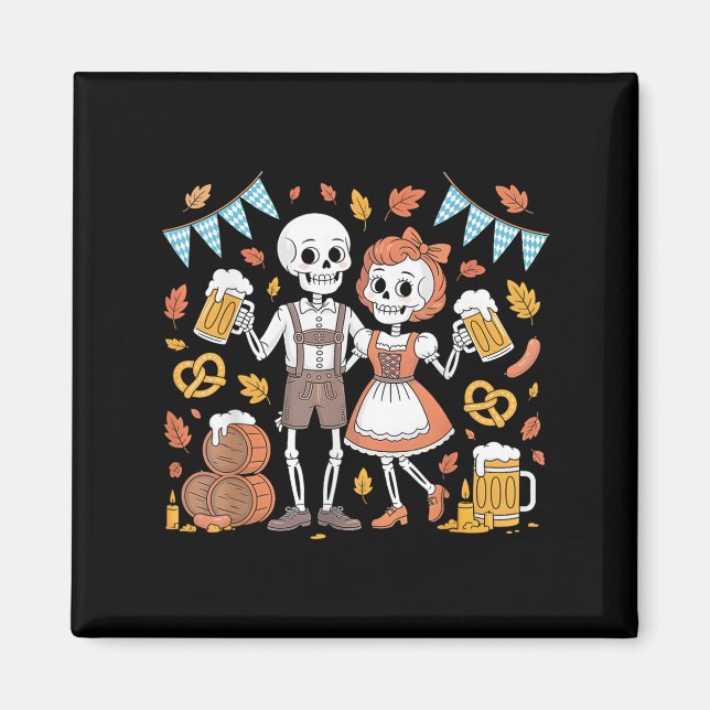 Halloween Drinking Skeletons Costume Funny Tee  Magnet (Front)