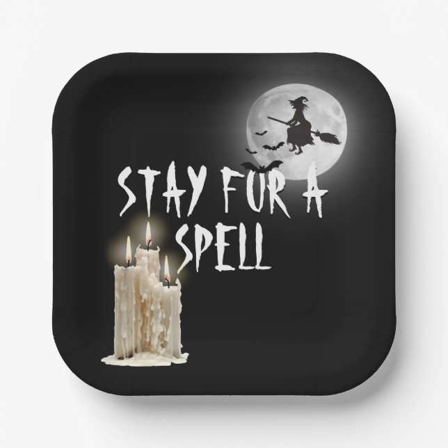 Halloween Dripping Candles  Paper Plate (Front)