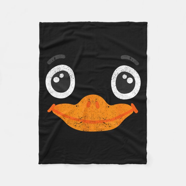 Halloween Duck Face Costume Animals Cute Easy Duck Fleece Blanket (Front)