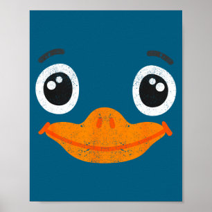Halloween Duck Face Costume Animals Cute Easy Duck Poster