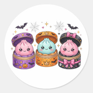 Halloween Dumpling Squishies in Sparkly Mystery Classic Round Sticker