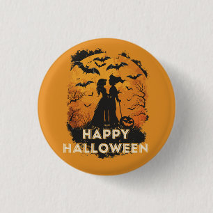 Halloween-Duo im Mondlicht 3 Cm Round Badge