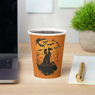 Halloween-Duo im Mondlicht Paper Cups