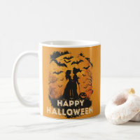 Halloween duo in moonlight
