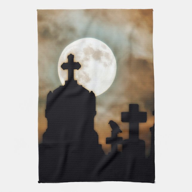 Halloween Dusk Tea Towel (Vertical)
