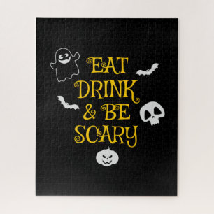 Halloween Eat Drink and Be Scary Birthday Jigsaw Puzzle