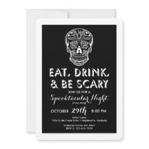 Halloween Eat, Drink, & Be Scary 3-D Invitations
