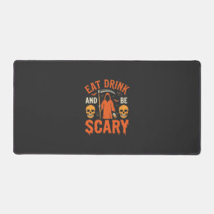 Halloween Eat Drink Be Scary Reaper Design_1 Desk Mat