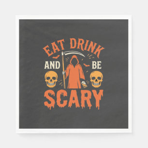 Halloween Eat Drink Be Scary Reaper Design_1 Napkin