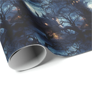 💀Halloween 🌑 "Eerie Midnight Manor" 🌑 Wrapping Paper