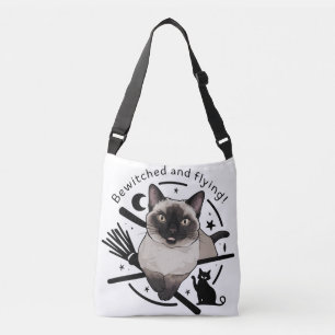 Halloween Elegance: The Flying Siamese cat Crossbody Bag