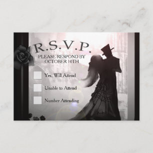 Halloween Elegant 3x5 Silhouette RSVP Card