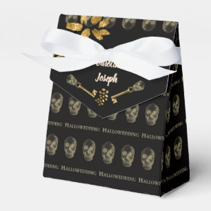 Halloween Elegant Black & Gold Skull Keys Favour Favour Box