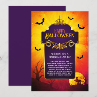 Halloween Elegant Gothic Spooky Wishes Card