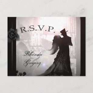 Halloween Elegant Lovers Black MENU Matching RSVP