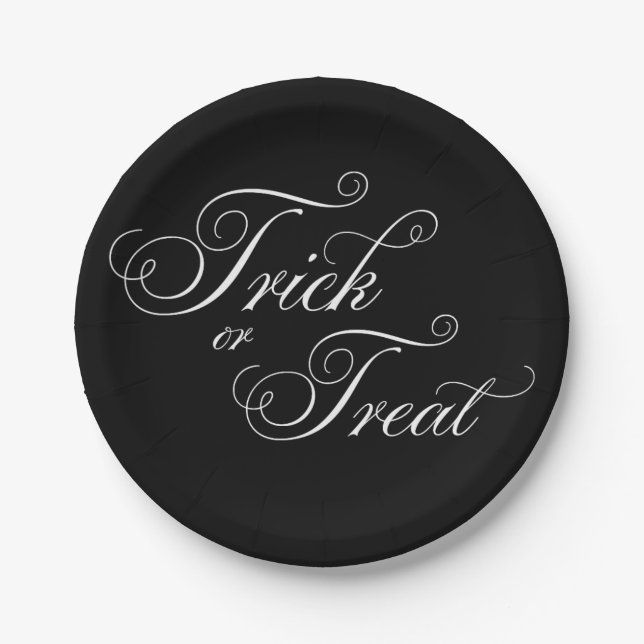 Halloween Elegant Trick or Treat Chic Party Plates (Front)
