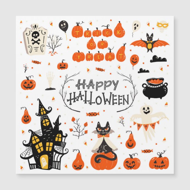Halloween Elements Vintage Set Design (Front)