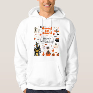 Halloween Elements Vintage Set Design Hoodie